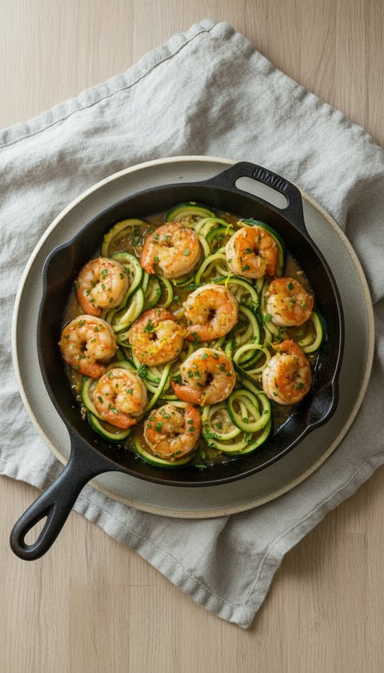 Shrimp Scampi with Zucchini