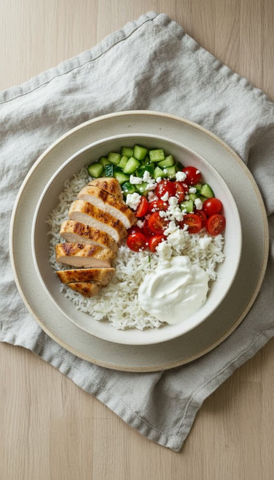 Greek Chicken Bowl with Tzatziki