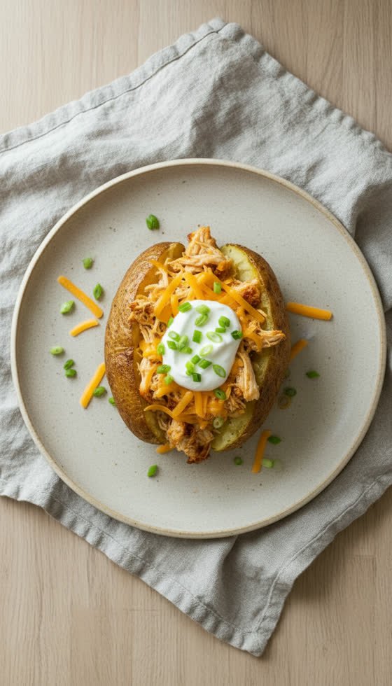 Loaded Potato with Pulled Chicken