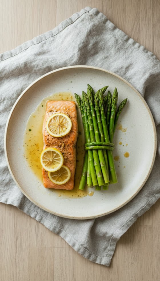 Garlic Butter Salmon and Asparagus