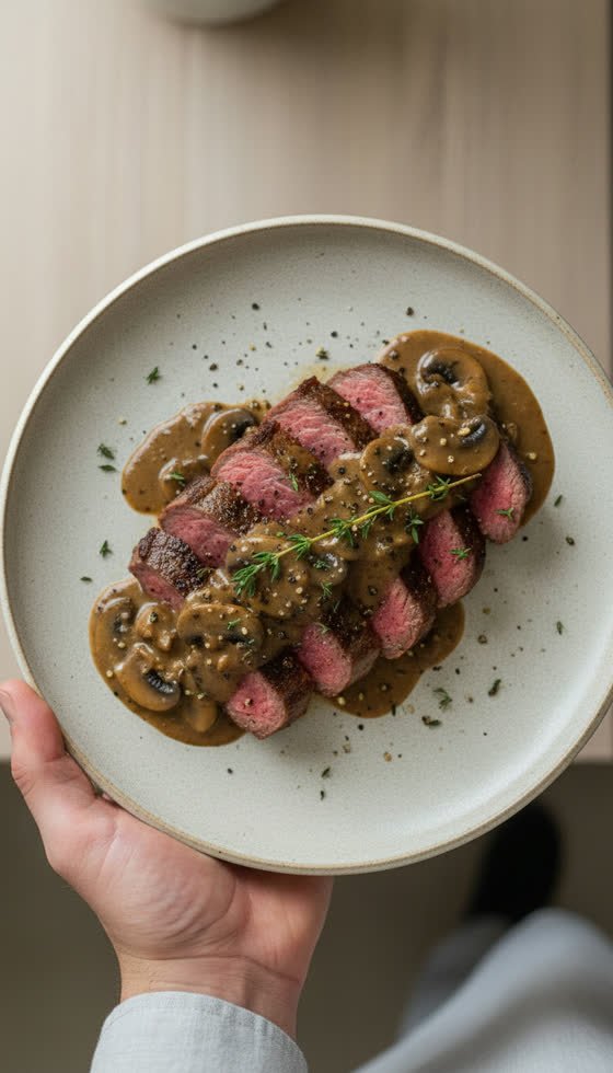 Steak with Creamy Mushrooms
