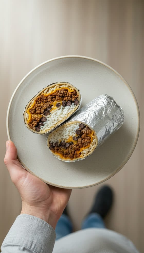 Beef and Black Bean Burrito